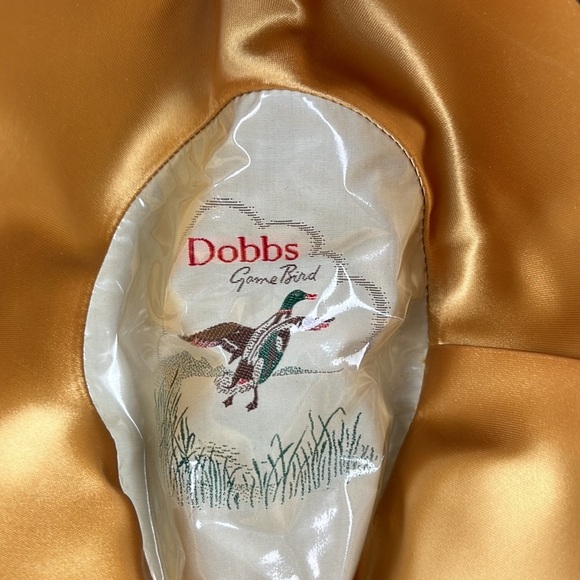 VINTAGE Dobbs Brown Velvet Game Bird Fedora Hat - Picture 6 of 8